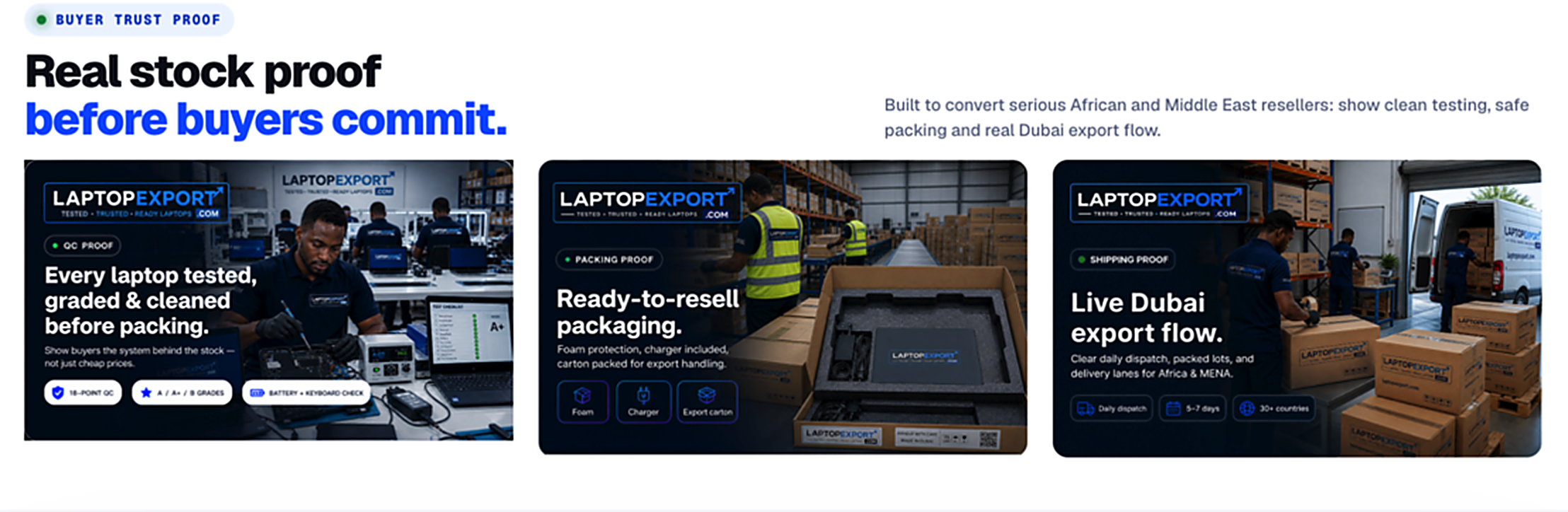 Buyer trust proof section